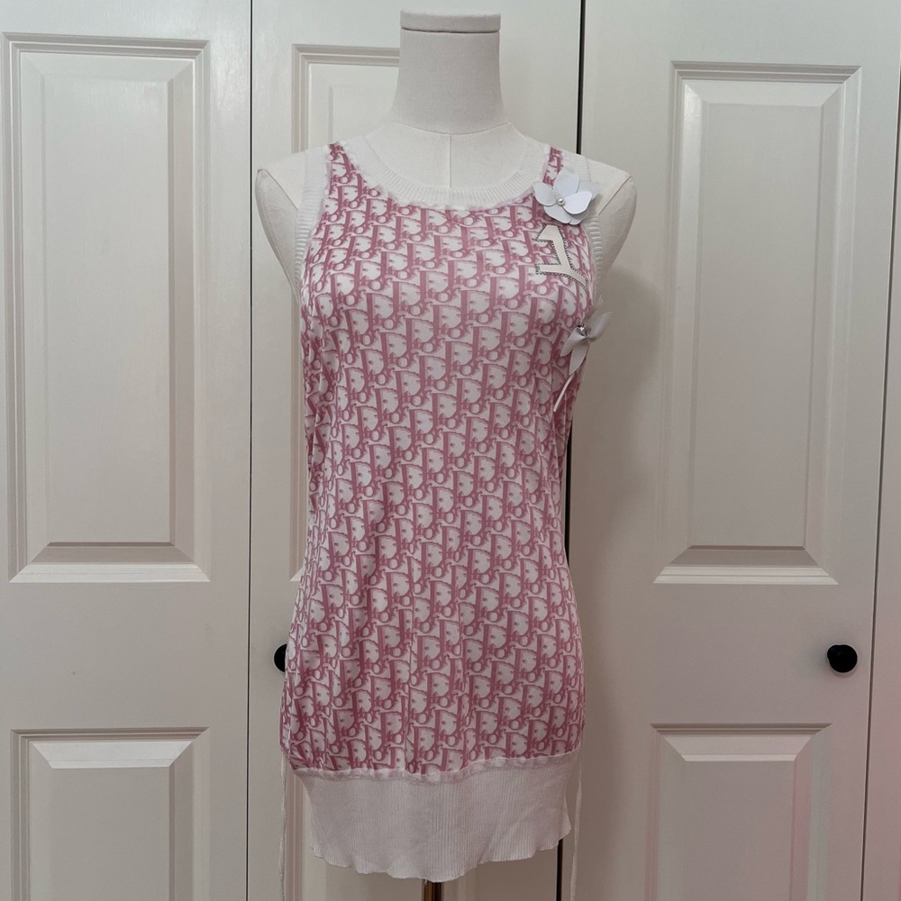 S/S 2004 John Galliano era Dior Pink Monogram Logo Mini Dress/Tunic